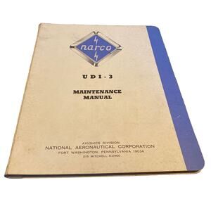 NARCO DME Model UDI Interrogator Original Maintenance Manual For CN-11-A&B 1964